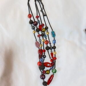 Multi-Color Beaded Multi-Strand Necklace - Women Jewelry